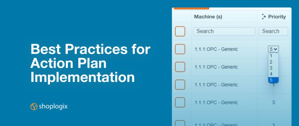 Shoplogix banner image on kaizen event and action plan tracking
